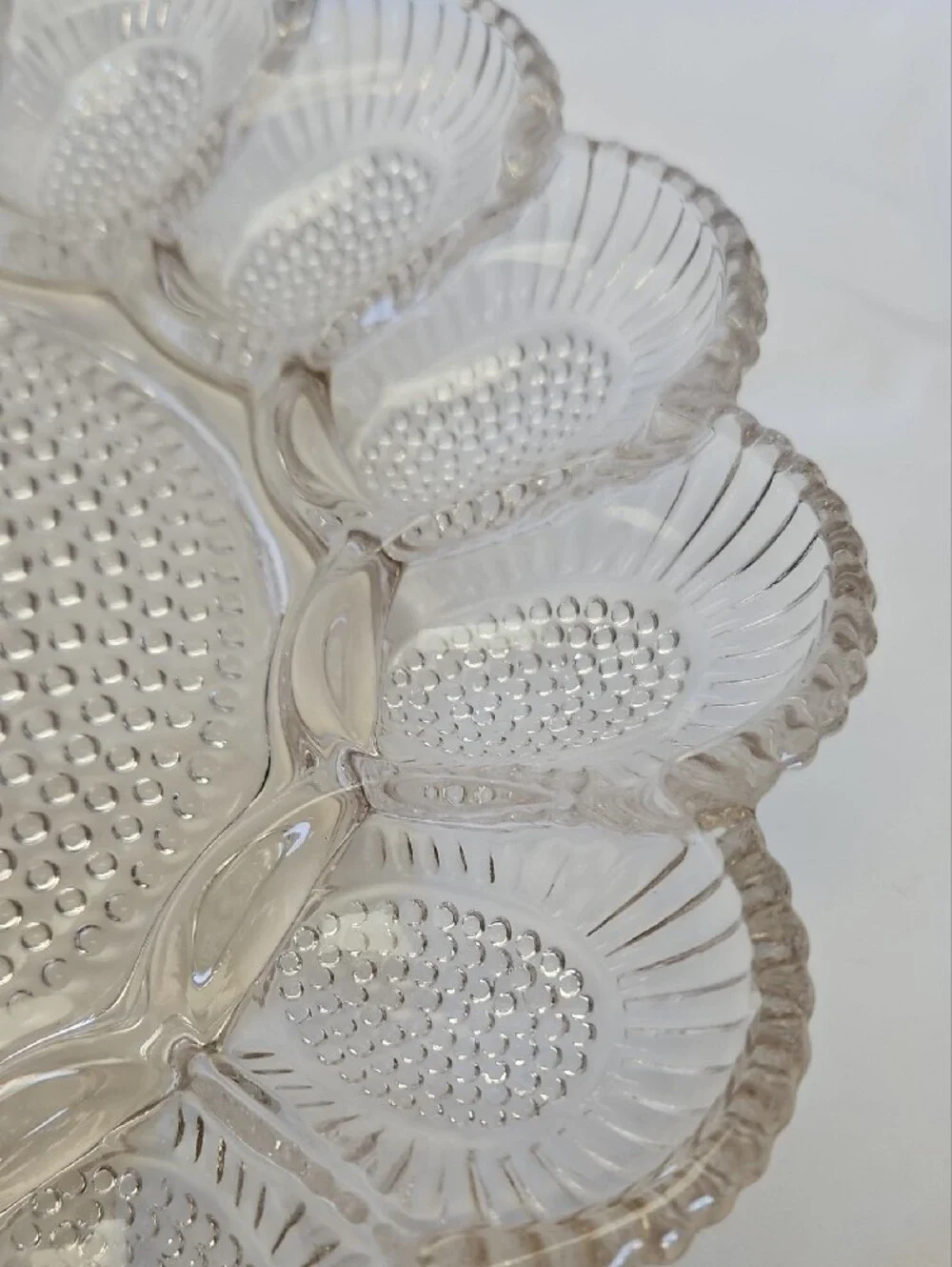Vintage Hobnail 1950's Devilled Egg/relish Tray.